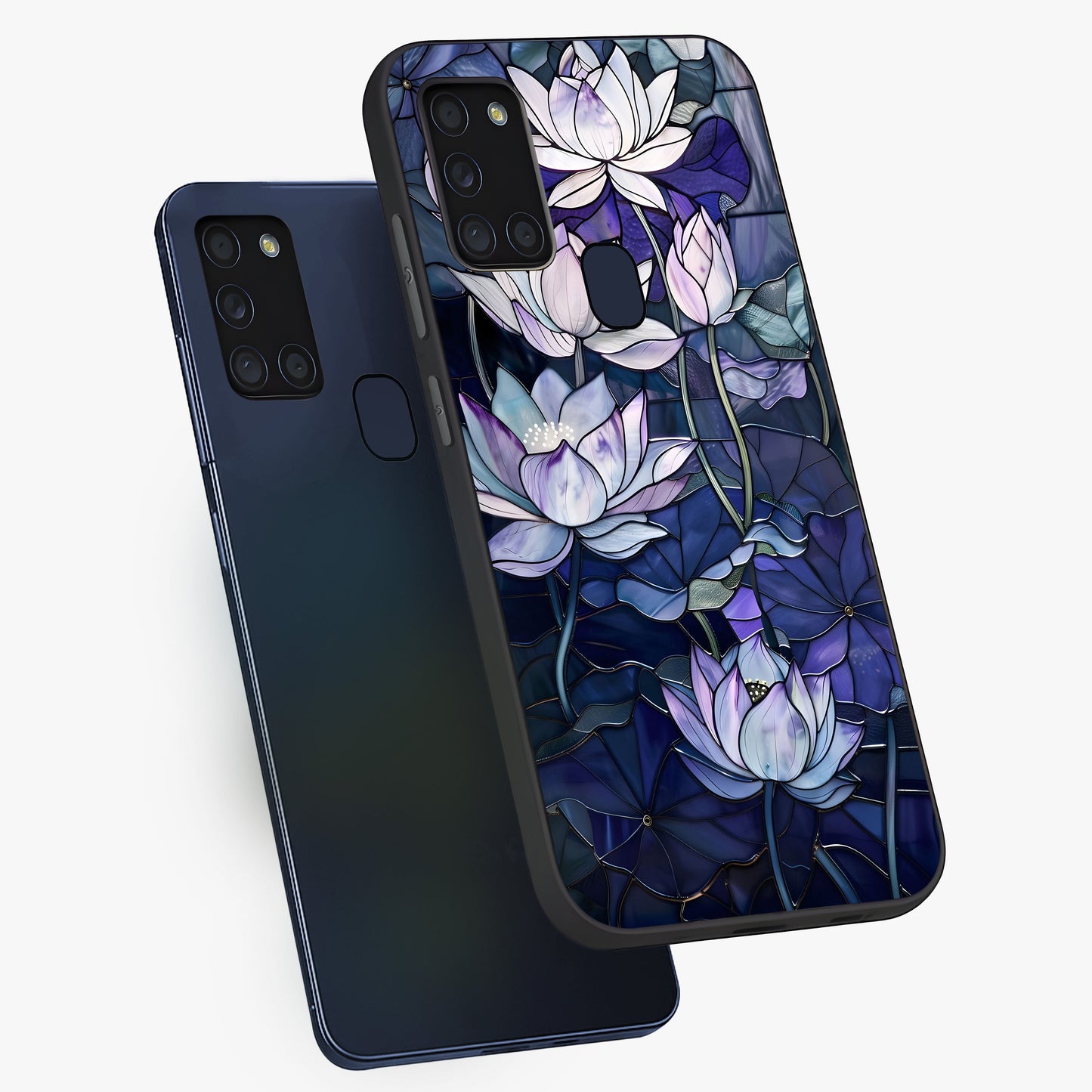 Gloss Petal Rush Glass Case displayed in angled mockup highlighting vibrant petal design with elegant floral aesthetic.
