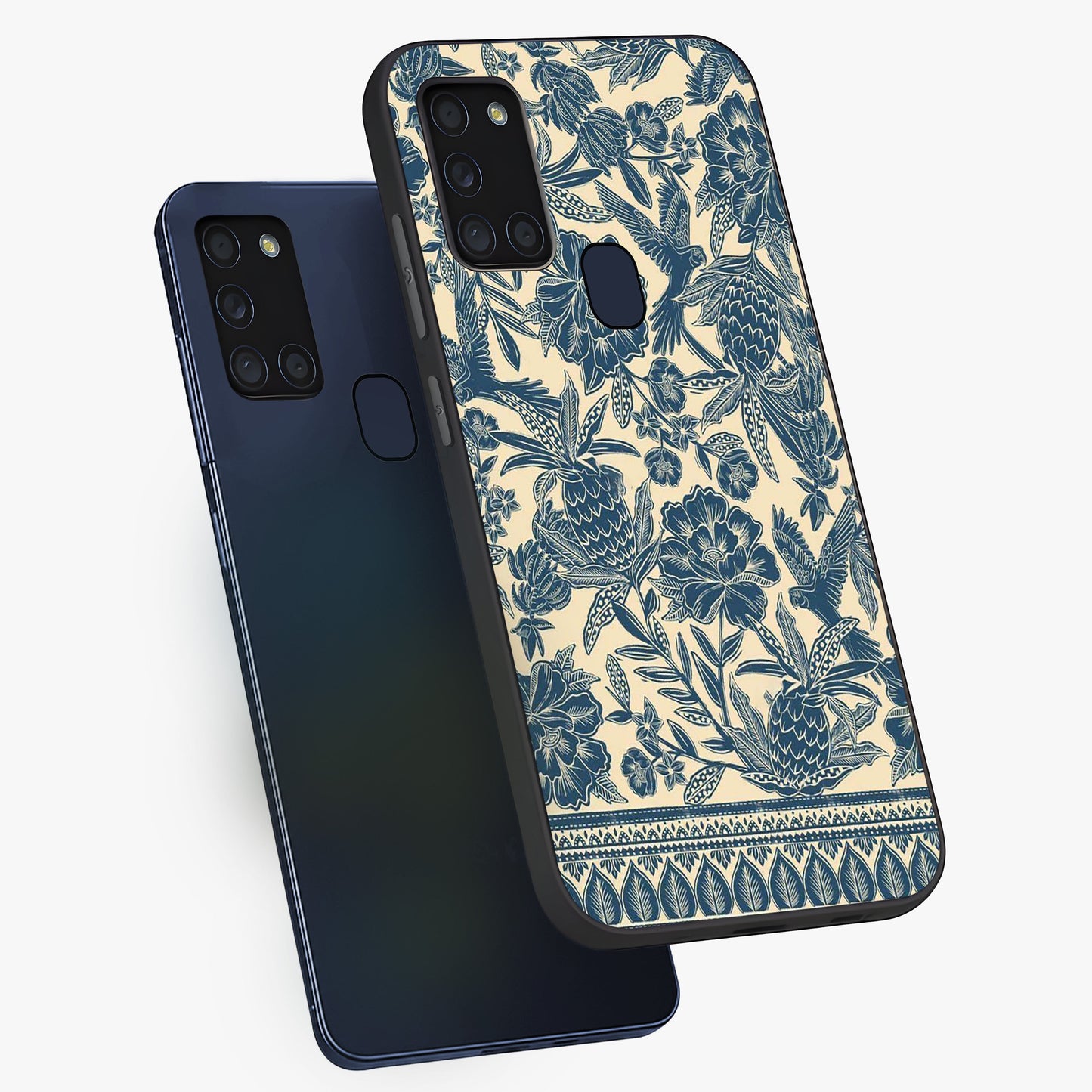 Heirloom Wild Bloom Glass Case displayed in angled mockup highlighting botanical bloom design with classic aesthetic style.