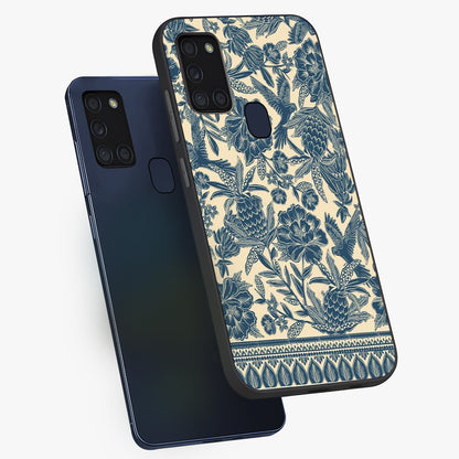 Heirloom Wild Bloom Glass Case displayed in angled mockup highlighting botanical bloom design with classic aesthetic style.