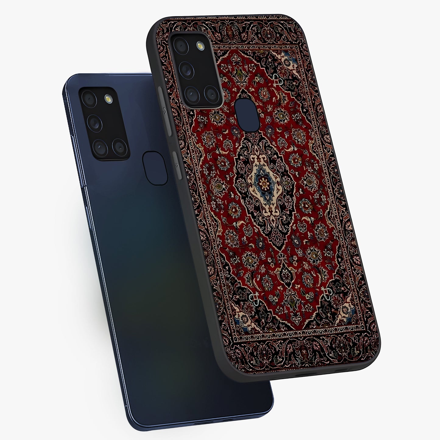 Heritage Carpet Royale Glass Case displayed in angled mockup highlighting intricate royal carpet design with heritage aesthetic.