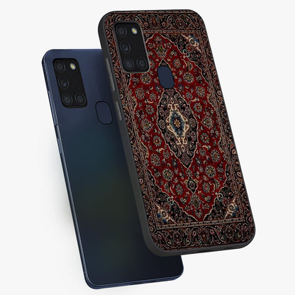 Heritage Carpet Royale Glass Case displayed in angled mockup highlighting intricate royal carpet design with heritage aesthetic.