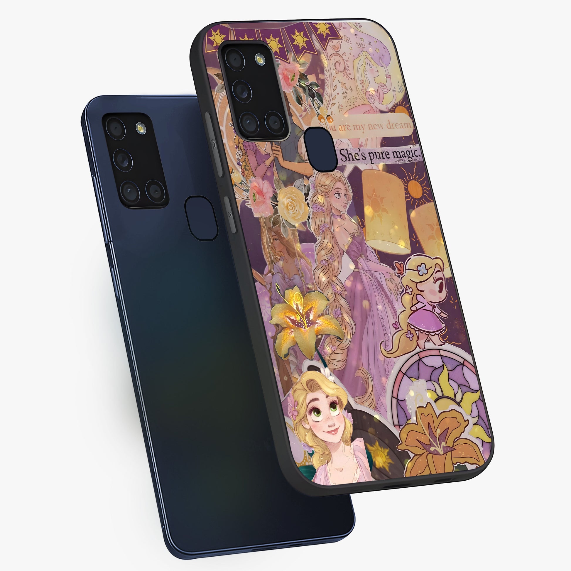 Magical Tangled Dream Glass Case displayed in angled mockup highlighting whimsical fantasy design with magical aesthetic.