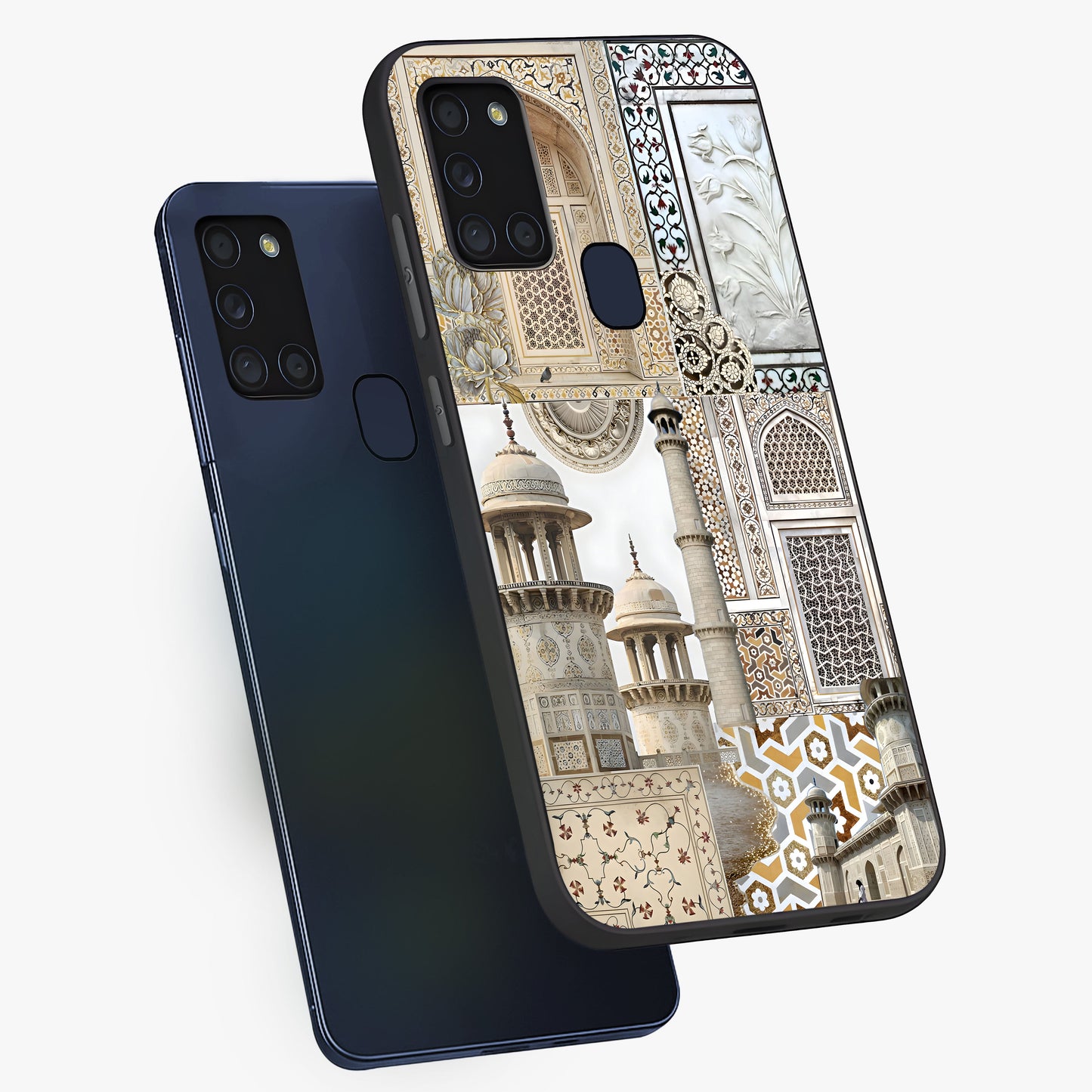 Mughal Marble Legacy Glass Case displayed in angled mockup highlighting elegant heritage marble artwork with royal aesthetic.