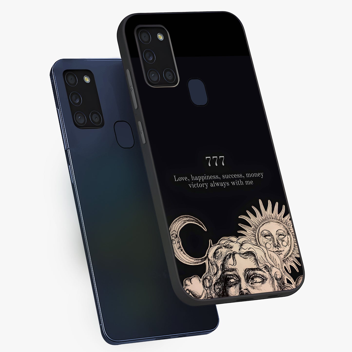 Mystic Victory Aura Glass Case displayed in angled mockup highlighting energetic aura design with bold mystical aesthetic.