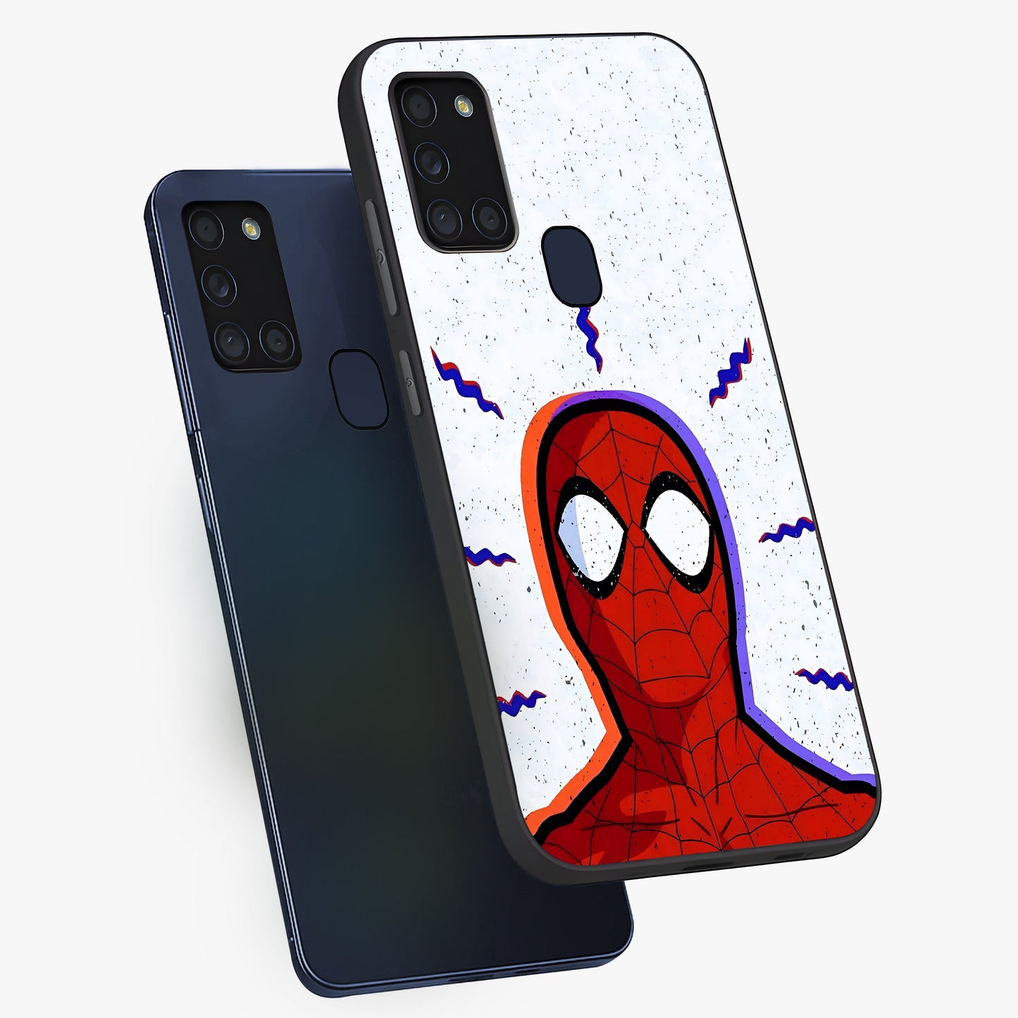 Omg Spiderman Glass Case displayed in angled mockup highlighting dynamic hero illustration with action comic aesthetic.