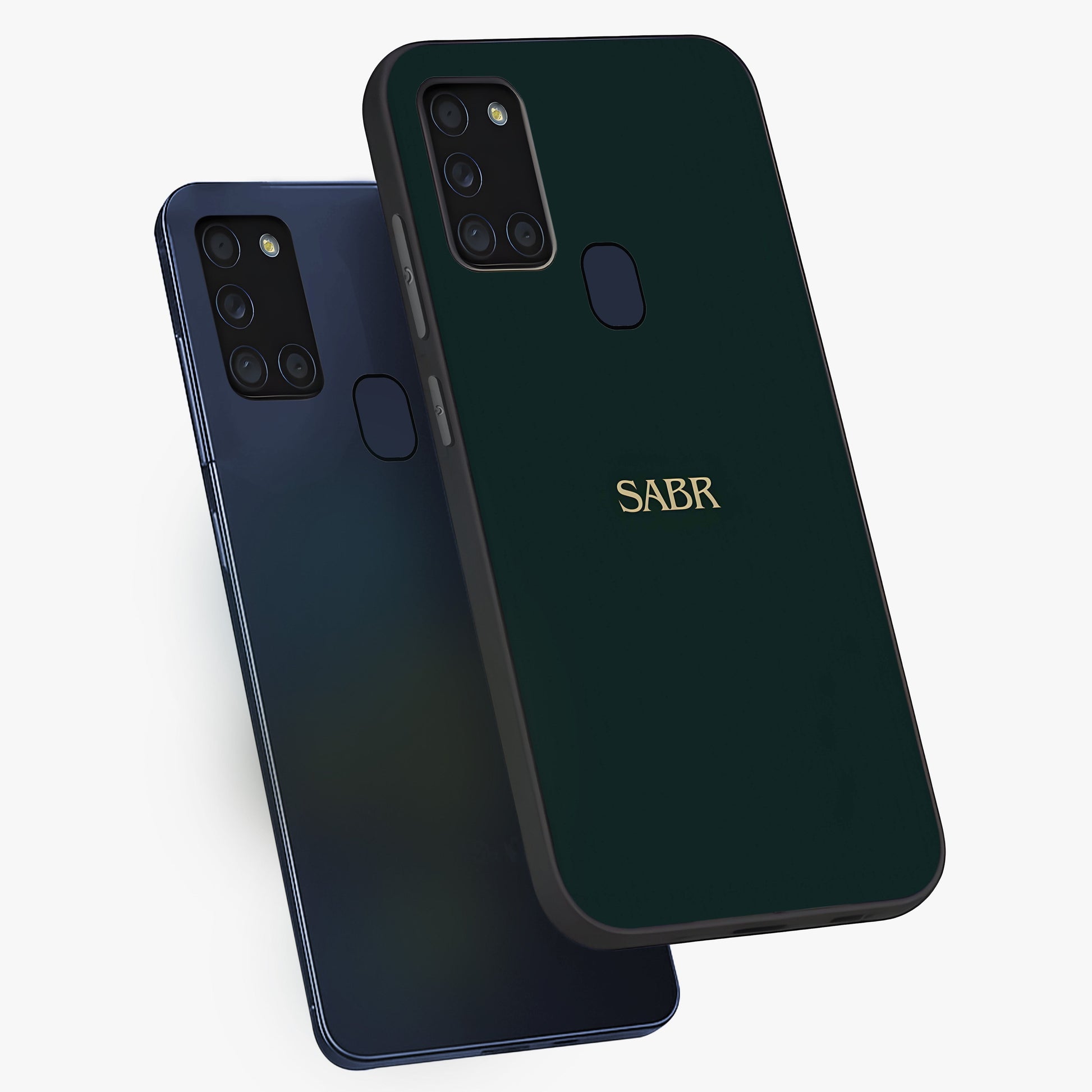 Sabr Minimal Patience Glass Case displayed in angled mockup highlighting simple inspirational design with clean aesthetic style.