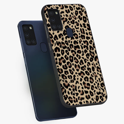 Savage Chic Pattern Glass Case displayed in angled mockup highlighting bold fashion inspired design with chic aesthetic.