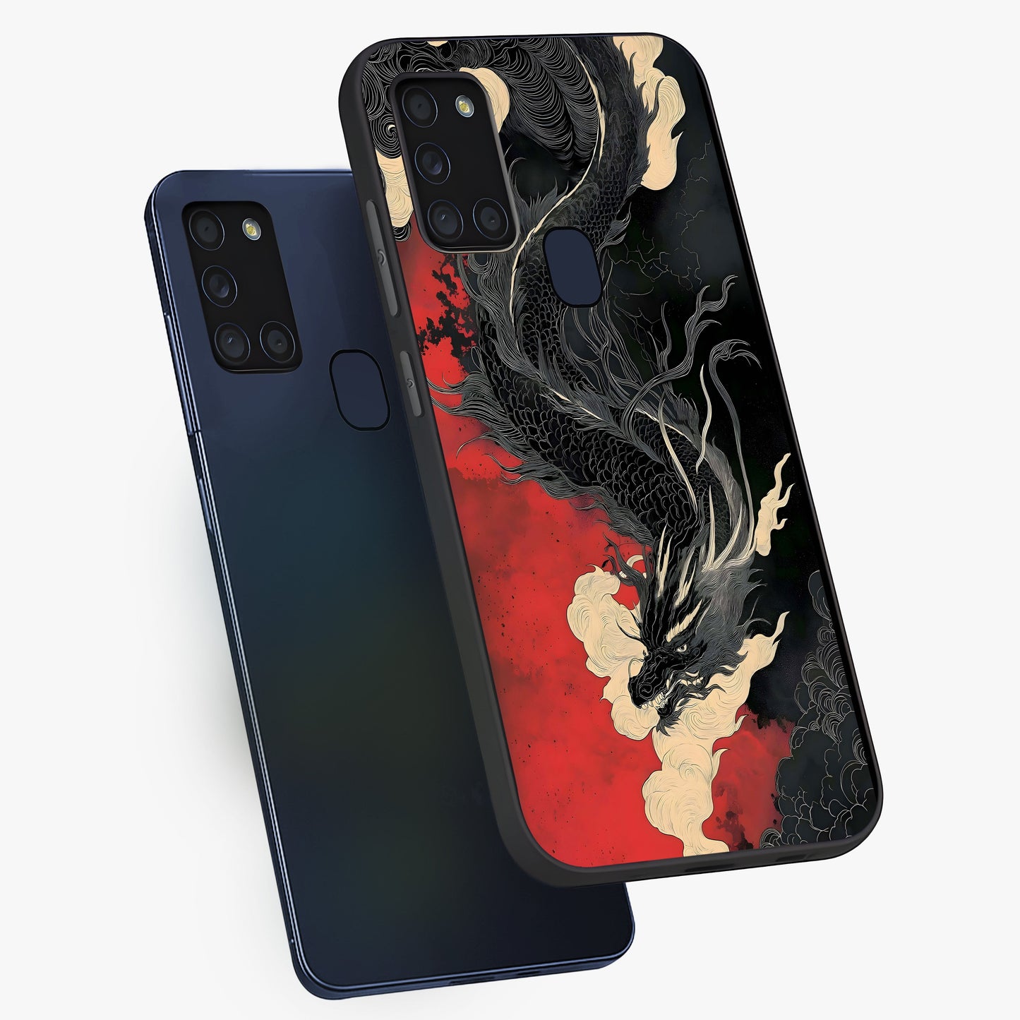 Shadow Dragon Fury Glass Case displayed in angled mockup highlighting powerful dragon illustration with dark fantasy aesthetic.