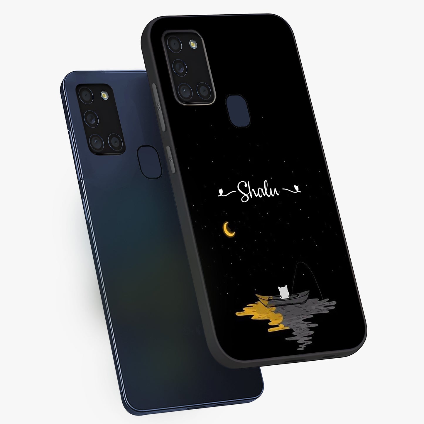 Silent Night Row Glass Case displayed in angled mockup highlighting peaceful evening design with dreamy night aesthetic.