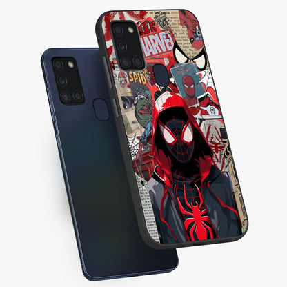Spider Collage Street Glass Case displayed in angled mockup highlighting dynamic street style collage design with comic aesthetic.