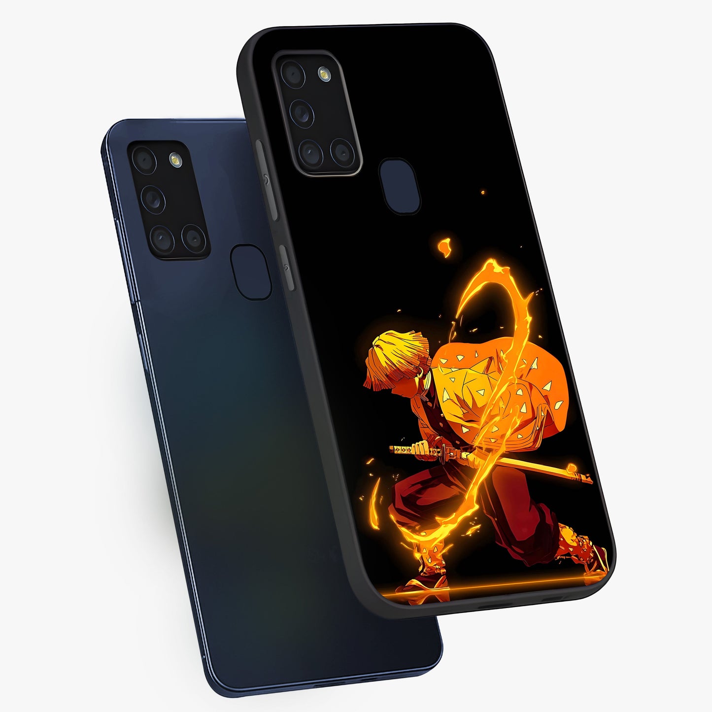 Thunder Flame Execution Glass Case displayed in angled mockup highlighting dramatic fire themed design with intense fantasy aesthetic.