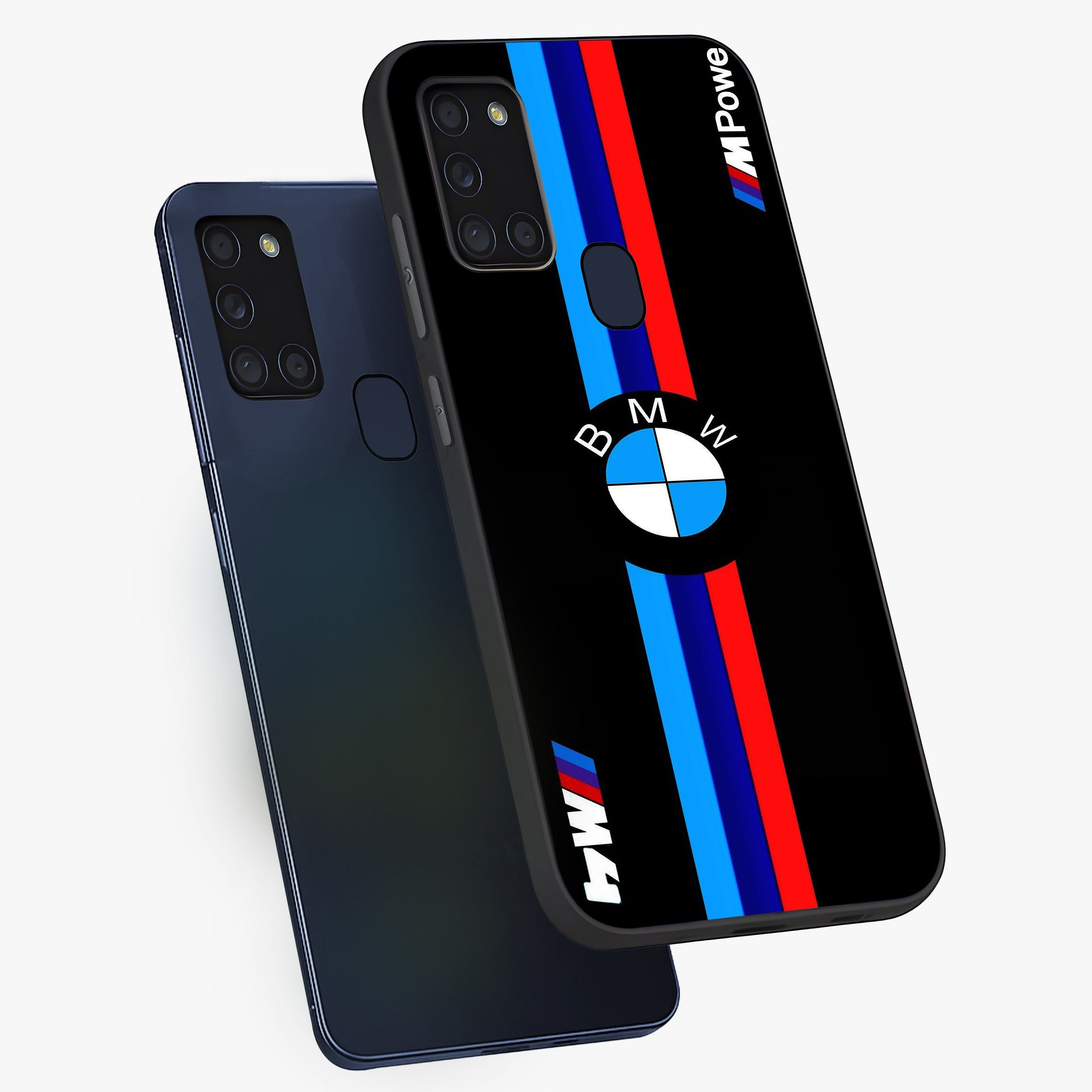 Turbo BMW Beast Glass Case displayed in angled mockup highlighting sleek racing car design with bold automotive aesthetic.