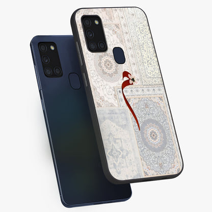 White Aesthetic Bow Glass Case displayed in angled mockup highlighting clean bow design with soft aesthetic style.