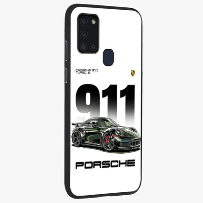 911 Turbo Dominance Glass Case upright perspective showcasing powerful racing design and modern automotive aesthetic.