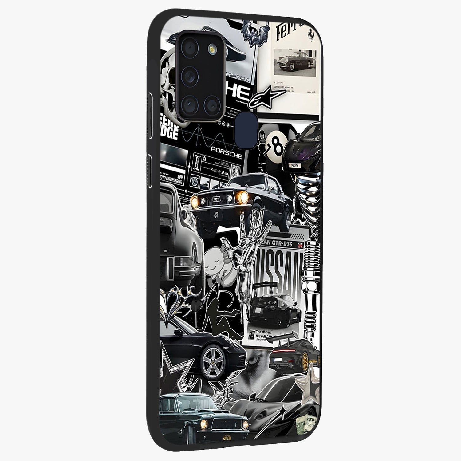 Aesthetic Dark Love Glass Case upright view showcasing dramatic romantic artwork with modern aesthetic style.