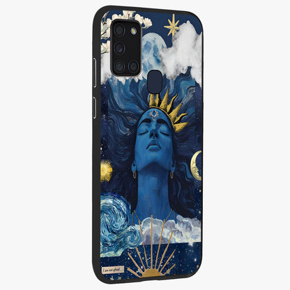 Aesthetic Lord Shiva Glass Case upright view showcasing powerful Lord Shiva artwork with devotional theme.