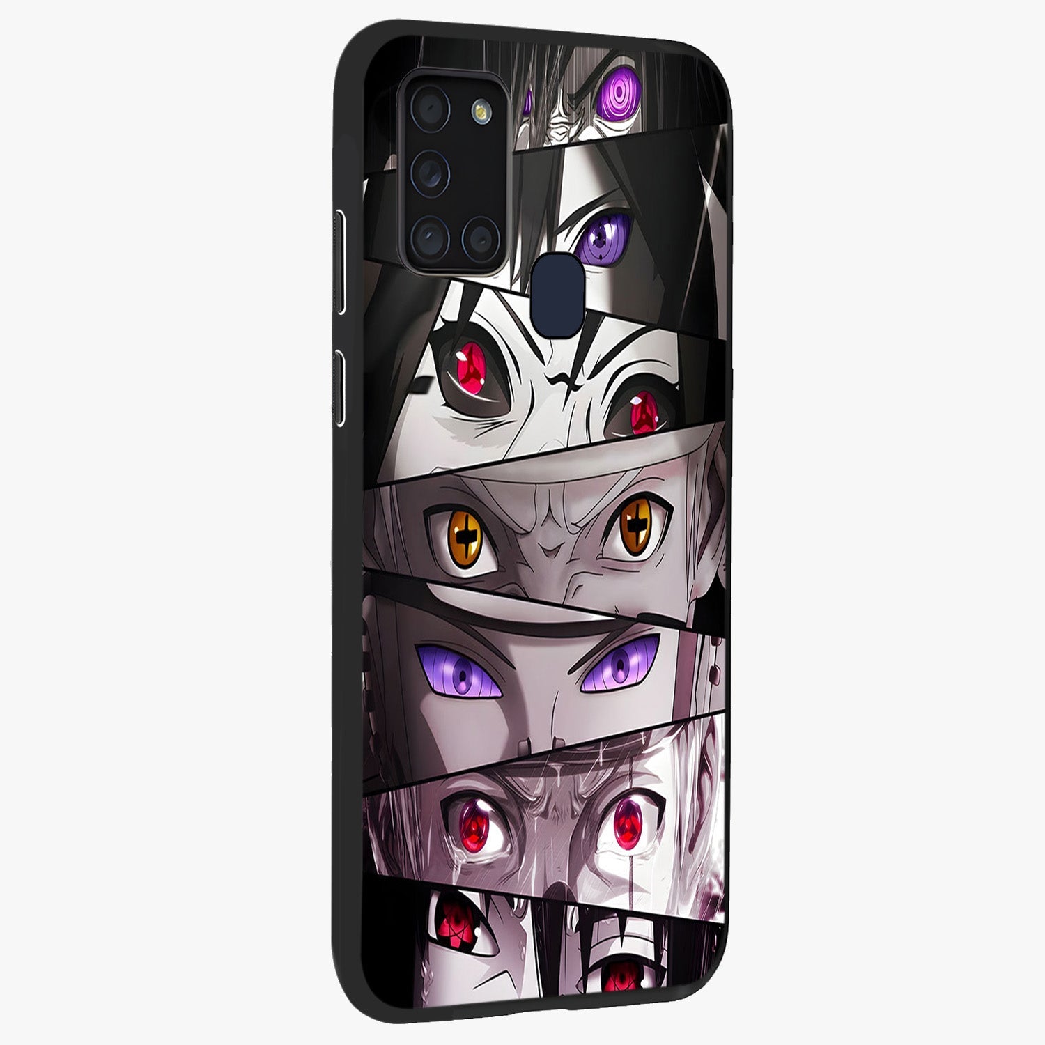 Eyes of Destiny Glass Case upright view showcasing symbolic eye artwork with dramatic artistic theme.
