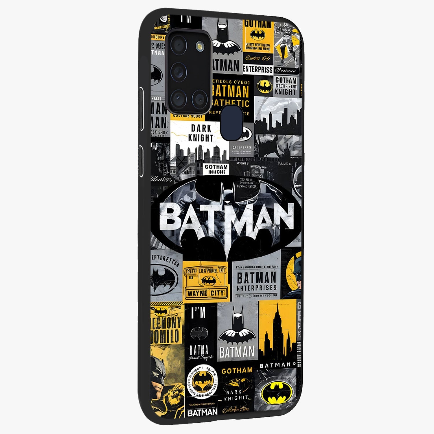 Knight Gotham Rise Glass Case upright view showcasing bold vigilante themed artwork with gothic city vibe.