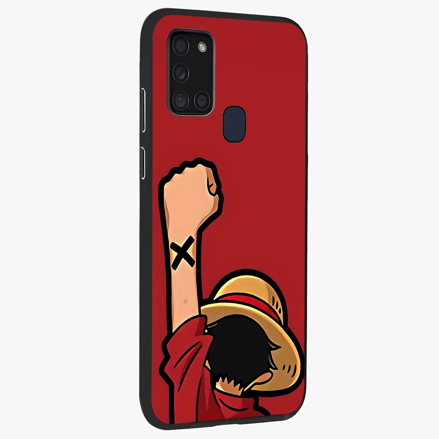 Luffy X Spirit Glass Case upright view showcasing striking anime artwork with adventurous character theme.