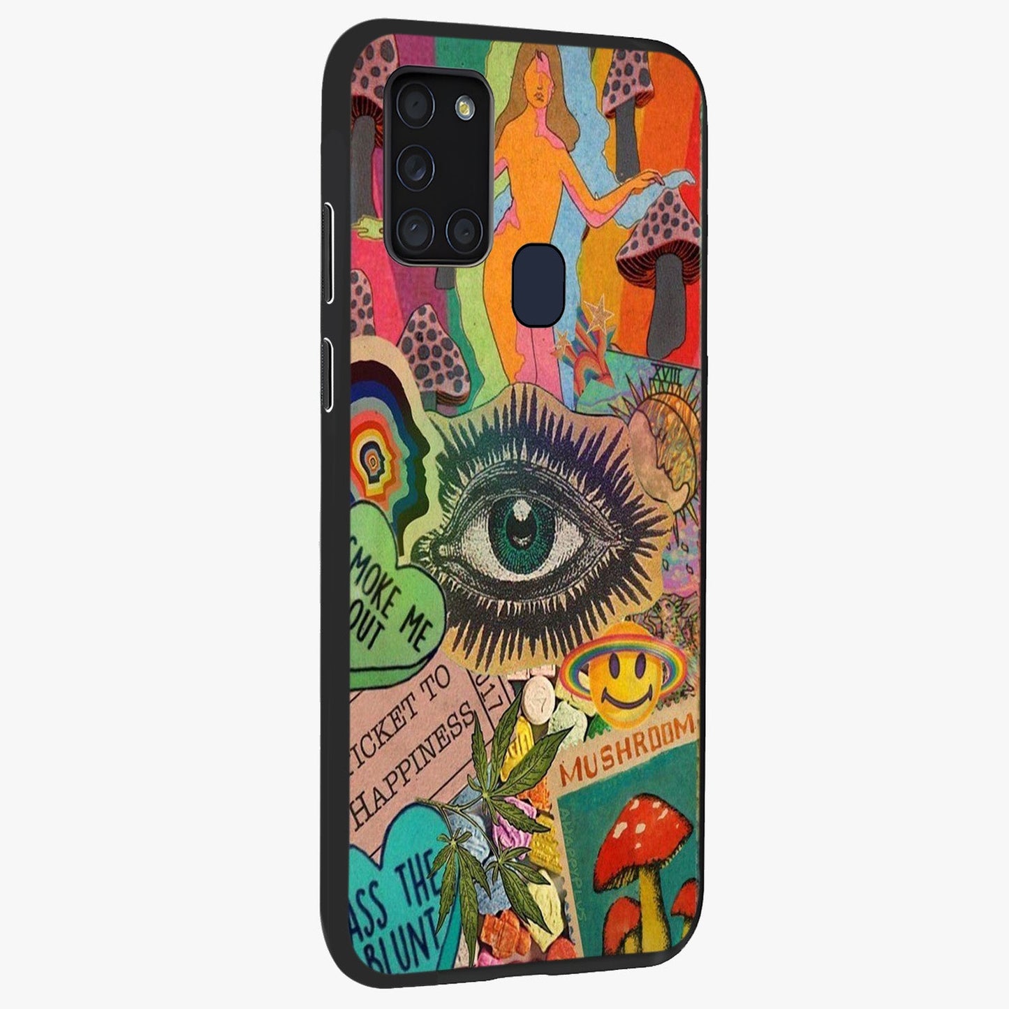 Mystic Eye Wonderland Glass Case upright view showcasing symbolic eye artwork with mysterious fantasy theme.