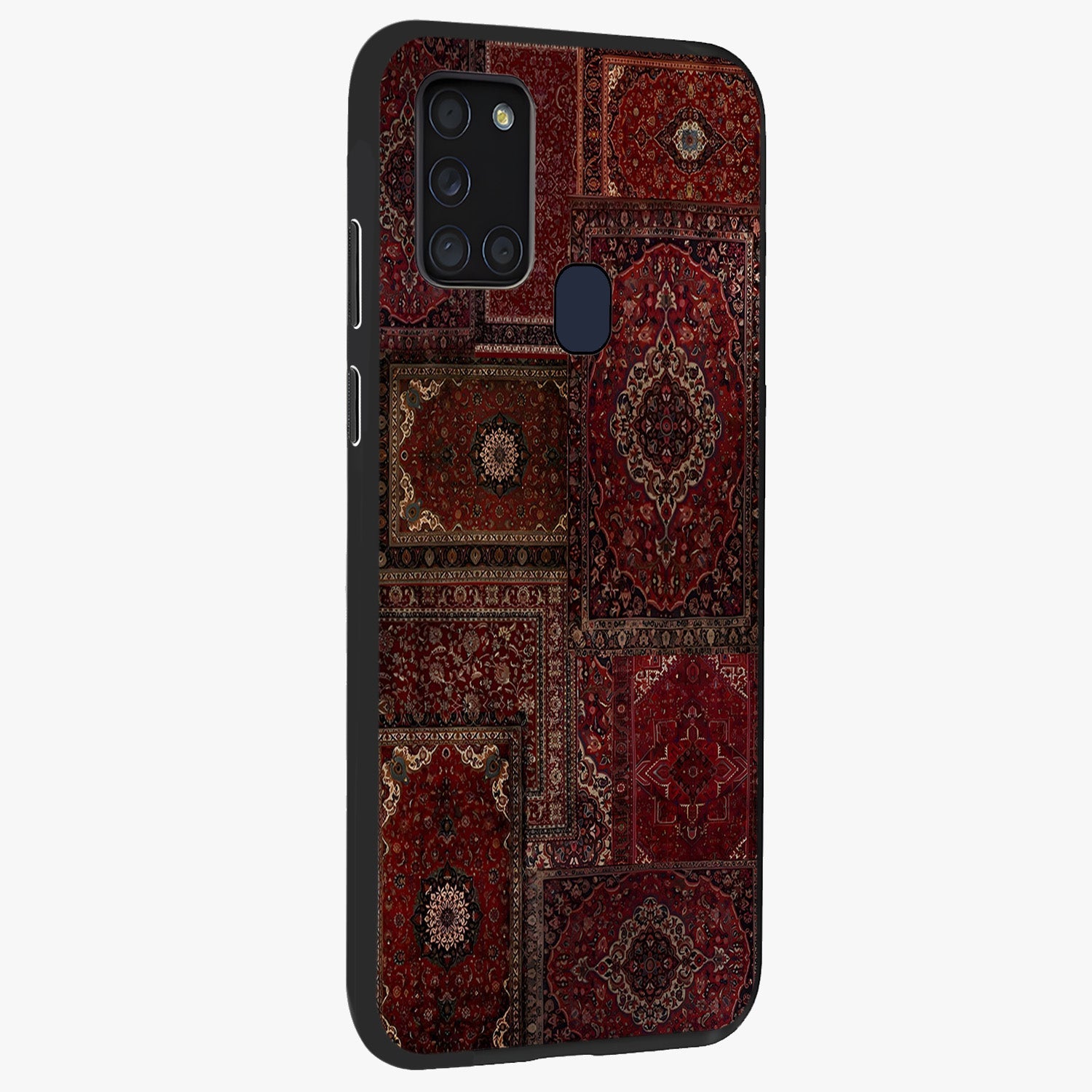 Persian Velvet Tale Glass Case upright view showcasing elegant Persian artwork with classic heritage theme.