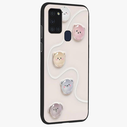 Puffy Face Parade Glass Case upright view showcasing adorable character artwork with cheerful animated theme.