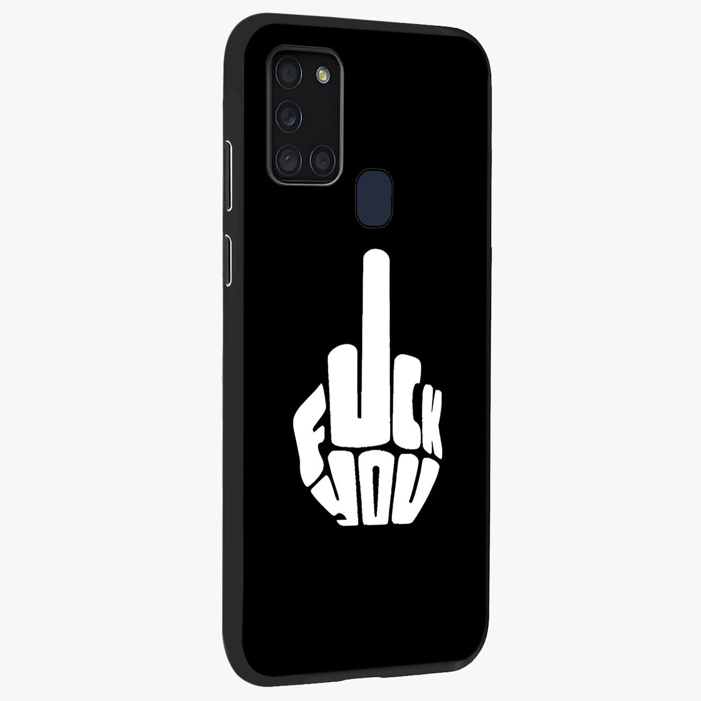 Rebel Mode On Glass Case upright view showcasing striking statement artwork with bold rebellious theme.