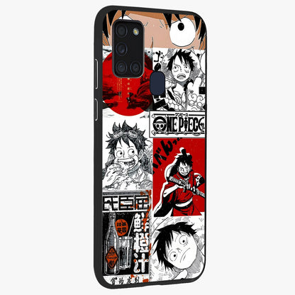 Strawhat Chaos Panels Glass Case upright view showcasing energetic anime artwork with bold adventure theme.