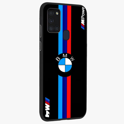 Turbo BMW Beast Glass Case upright view showcasing powerful car artwork with modern motorsport theme.