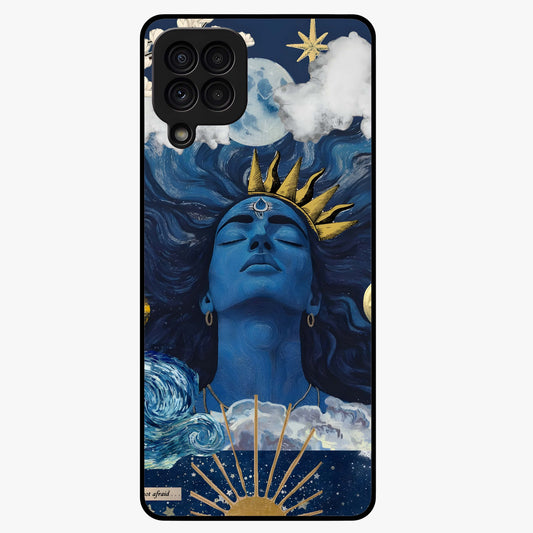 Aesthetic Lord Shiva Glass Case showing flat back view with divine Shiva artwork and glossy glass finish.