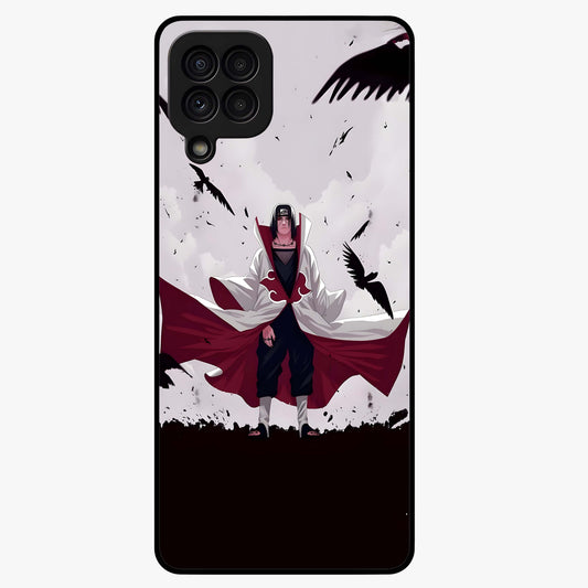 Crimson Crow Ascension Glass Case showing flat back view with mystical crow artwork and glossy glass finish.