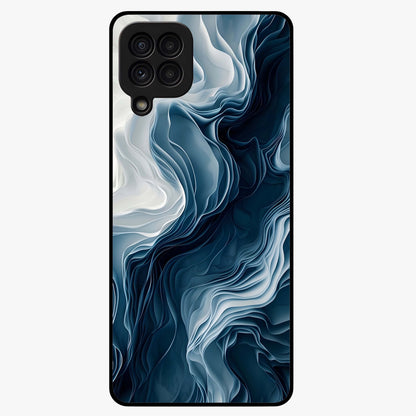 Ethereal Paper Marble Glass Case showing flat back view with soft marble paper texture artwork and glossy glass finish.