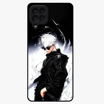 Limitless Shadow King Glass Case showing flat back view with powerful shadow warrior artwork and glossy glass finish.