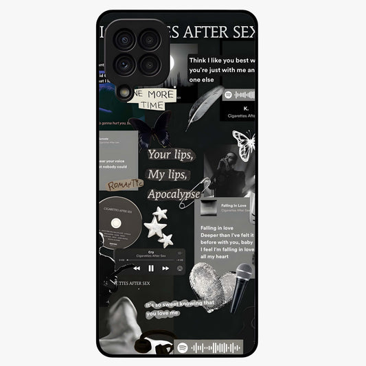 Midnight Love Echo Glass Case showing flat back view with romantic midnight themed artwork and glossy glass finish.