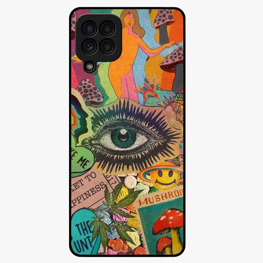 Mystic Eye Wonderland Glass Case showing flat back view with mystical eye themed artwork and glossy glass finish.