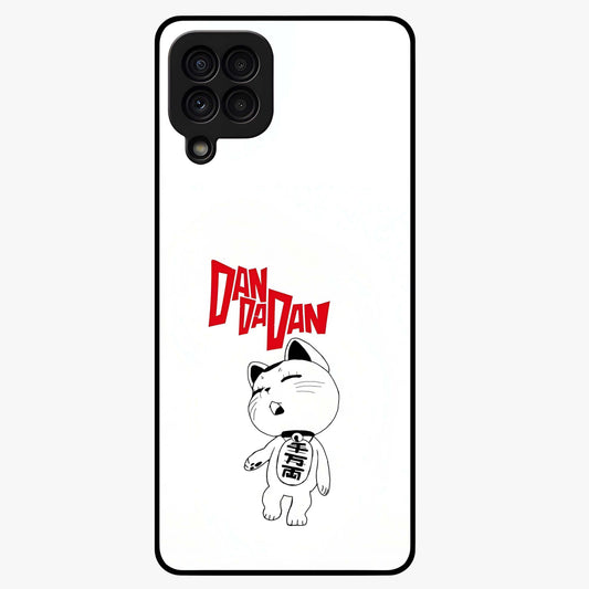 Playful Spirit Charm Glass Case showing flat back view with cheerful charm themed artwork and glossy glass finish.
