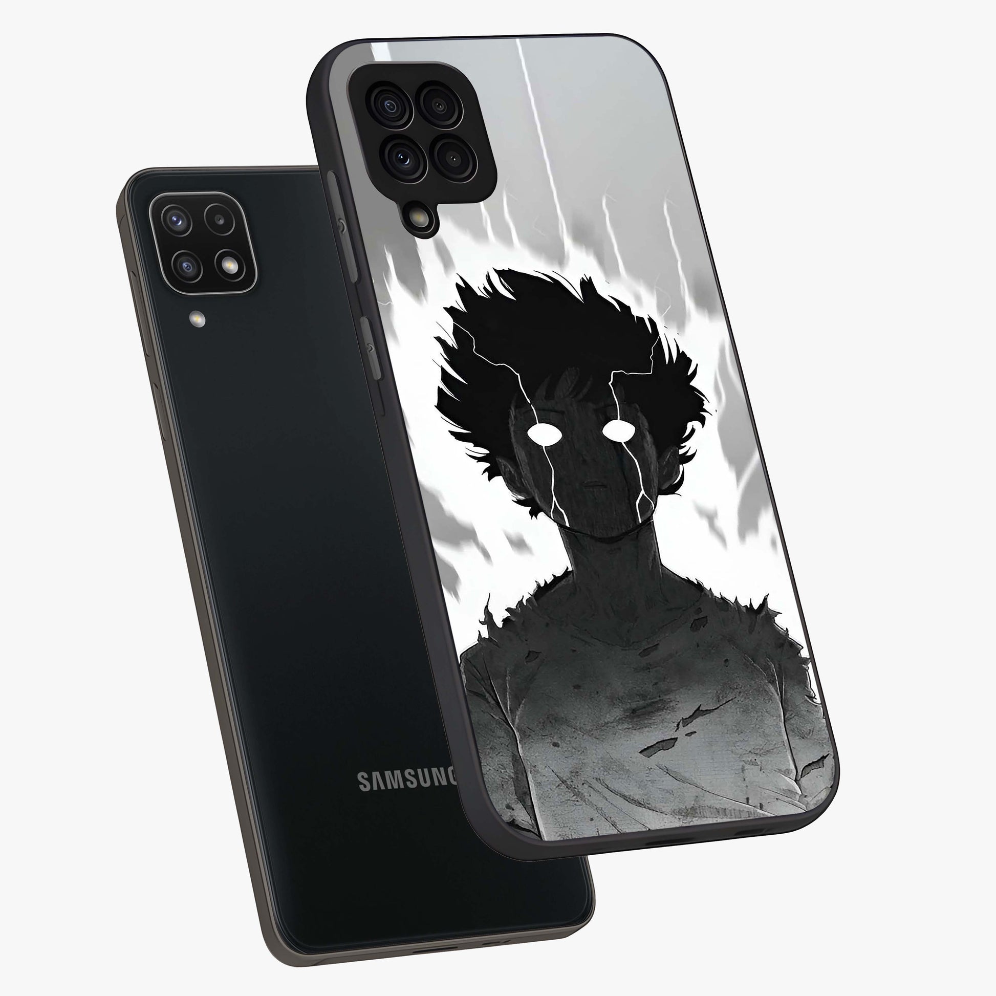 Awakened Inner Rage Glass Case displayed in angled mockup highlighting powerful graphic design and bold artistic theme.