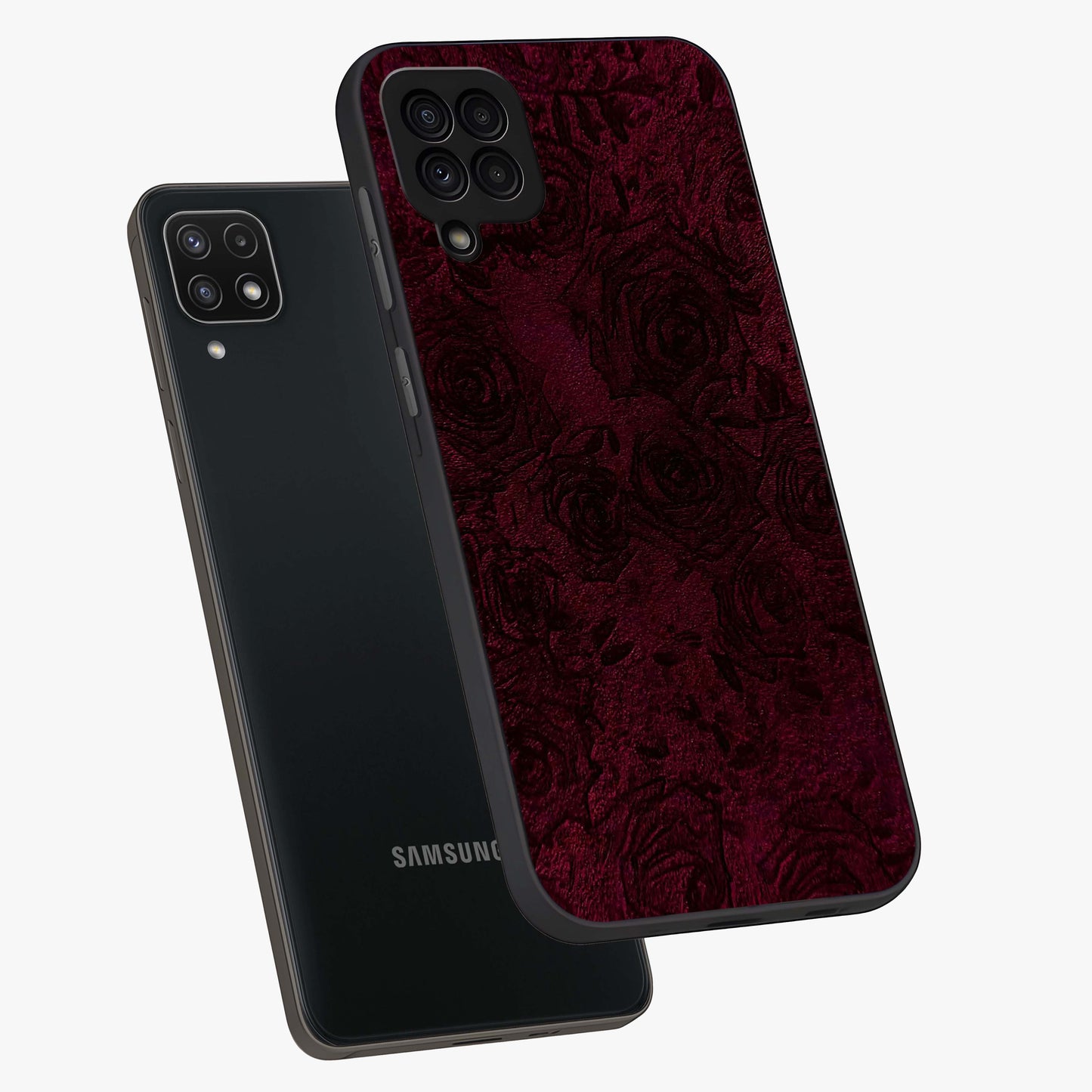 Crimson Fade Flow Glass Case displayed in angled mockup highlighting smooth gradient design with modern aesthetic style.