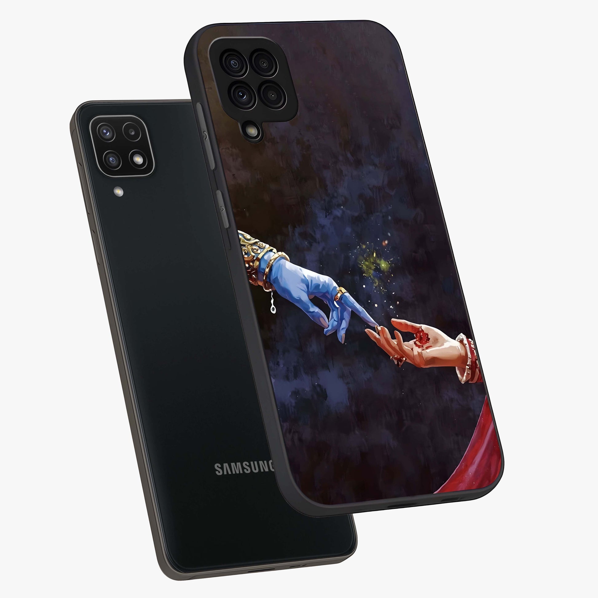 Divine Touch Eternal Glass Case displayed in angled mockup highlighting elegant divine inspired design with calm aesthetic style.
