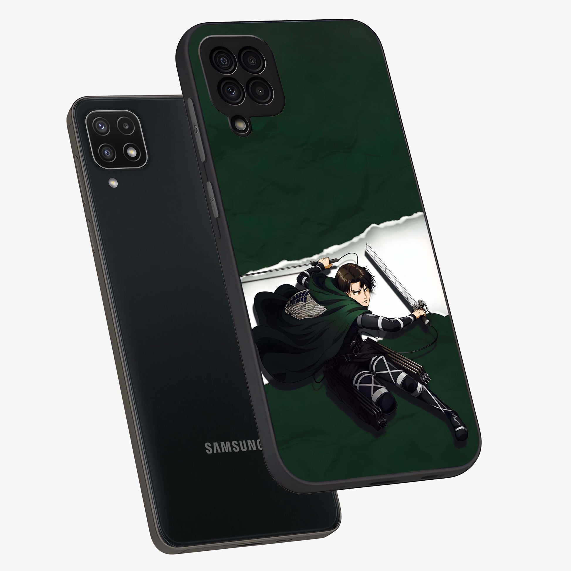 Emerald War Vanguard Glass Case displayed in angled mockup highlighting intense battle inspired design with emerald tone aesthetic.