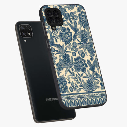 Heirloom Wild Bloom Glass Case displayed in angled mockup highlighting botanical bloom design with classic aesthetic style.