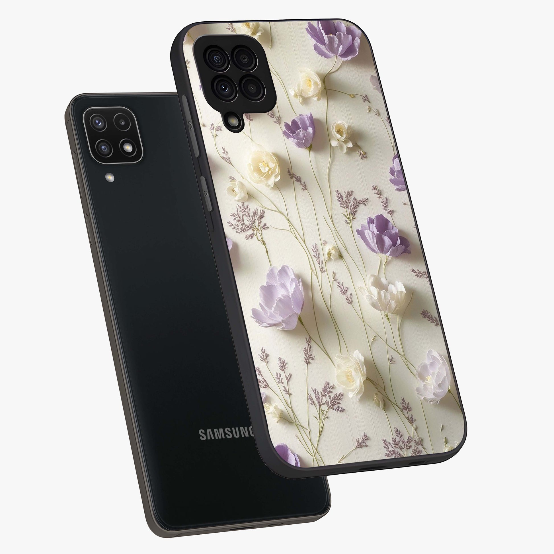 Lilac Breeze Harmony Glass Case displayed in angled mockup highlighting calm lilac breeze design with soothing aesthetic style.