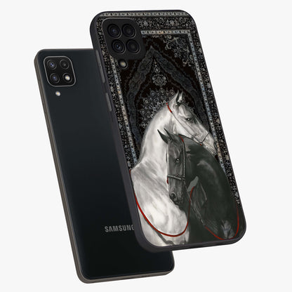 Majestic Ride Legacy Glass Case displayed in angled mockup highlighting sleek vehicle design with bold racing aesthetic.
