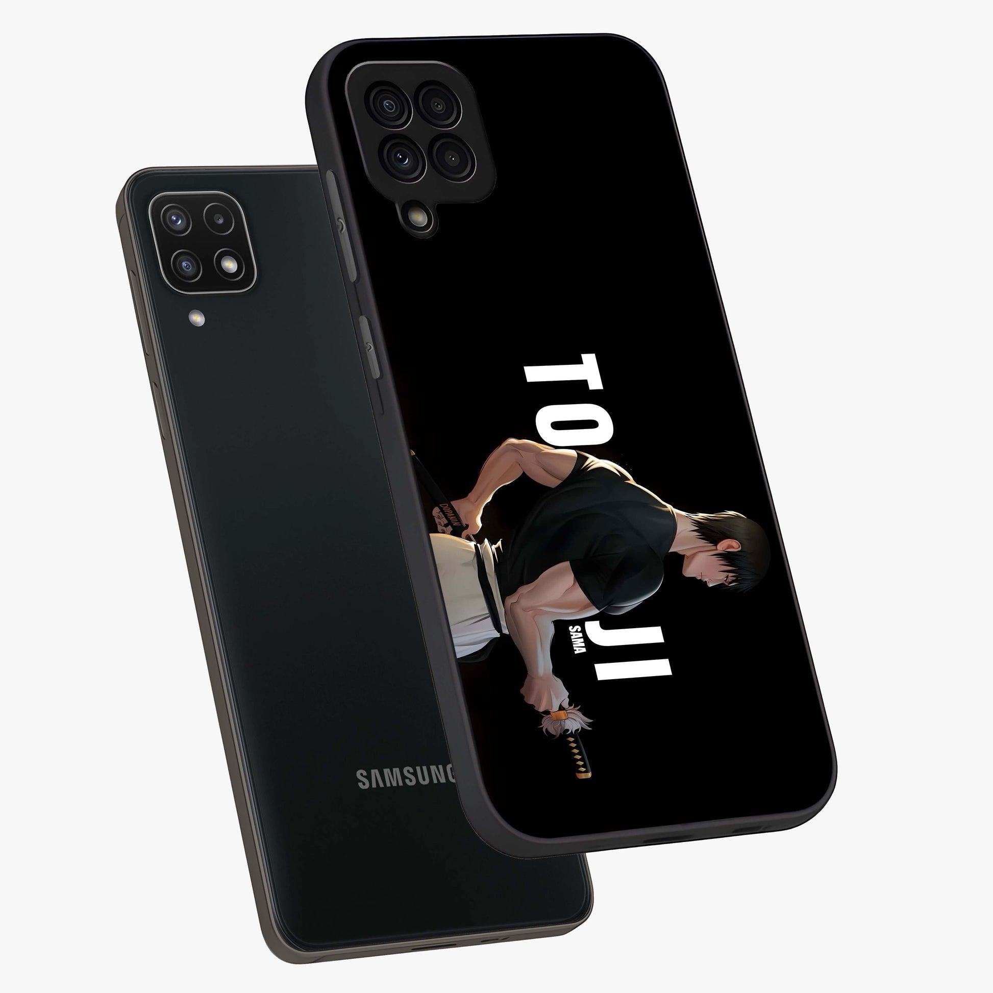 Midnight Blade Resolve Glass Case displayed in angled mockup highlighting powerful blade illustration with dramatic dark aesthetic.