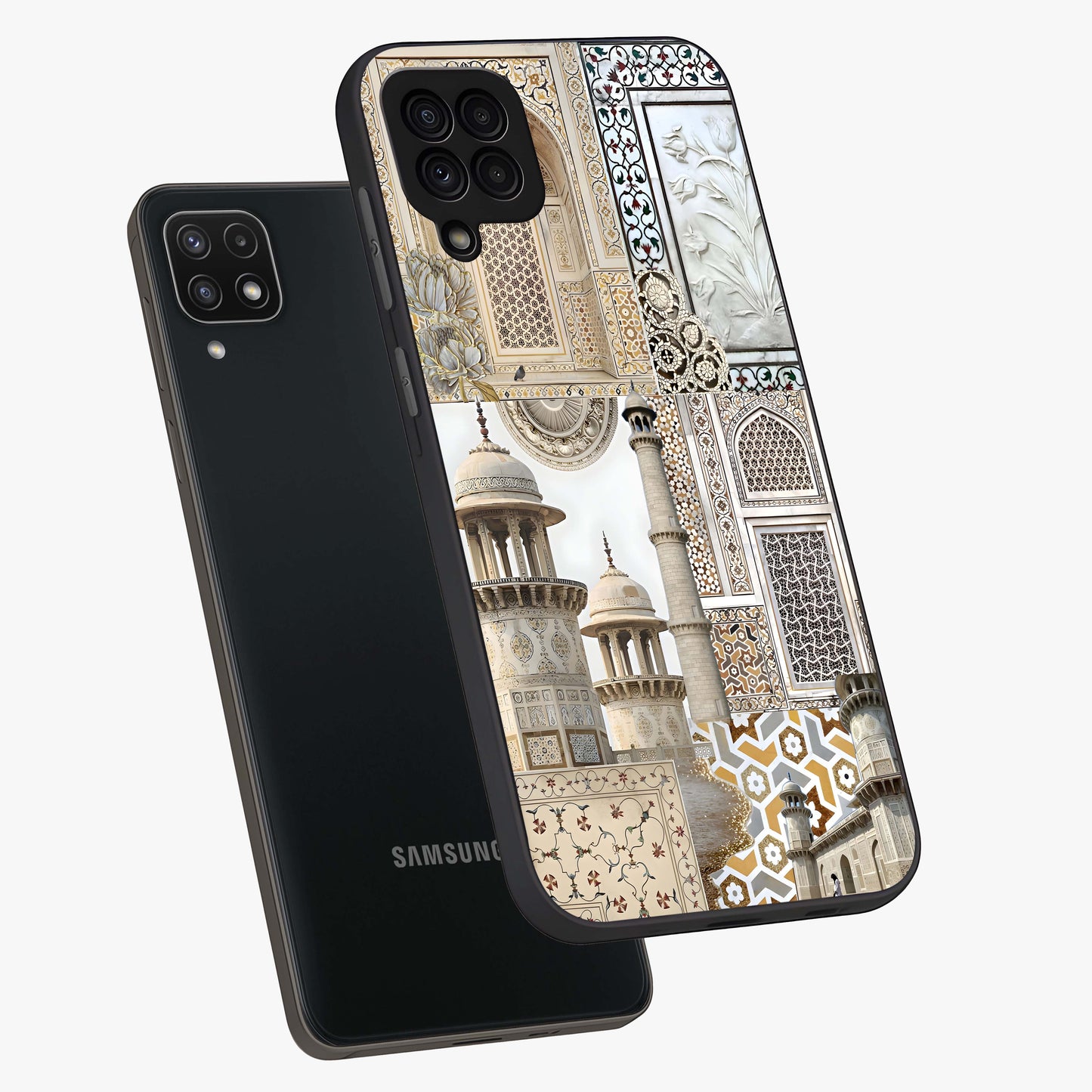 Mughal Marble Legacy Glass Case displayed in angled mockup highlighting elegant heritage marble artwork with royal aesthetic.