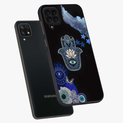Mystic Hand Aura Glass Case displayed in angled mockup highlighting magical aura design with spiritual aesthetic style.