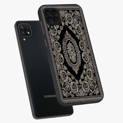 Noir Bloom Elegance Glass Case displayed in angled mockup highlighting refined flower design with stylish noir aesthetic.