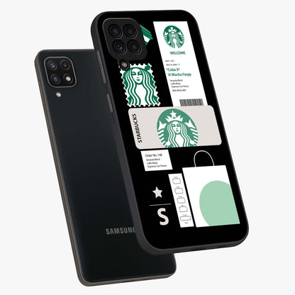 Starbucks Mocha Glass Case displayed in angled mockup highlighting stylish mocha themed design with cozy café aesthetic.