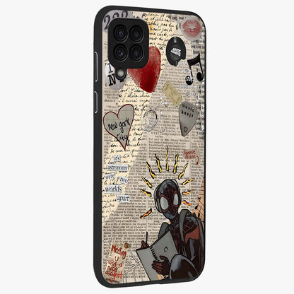 City Dream Sketch Glass Case upright view showcasing urban skyline artwork with stylish hand drawn design.