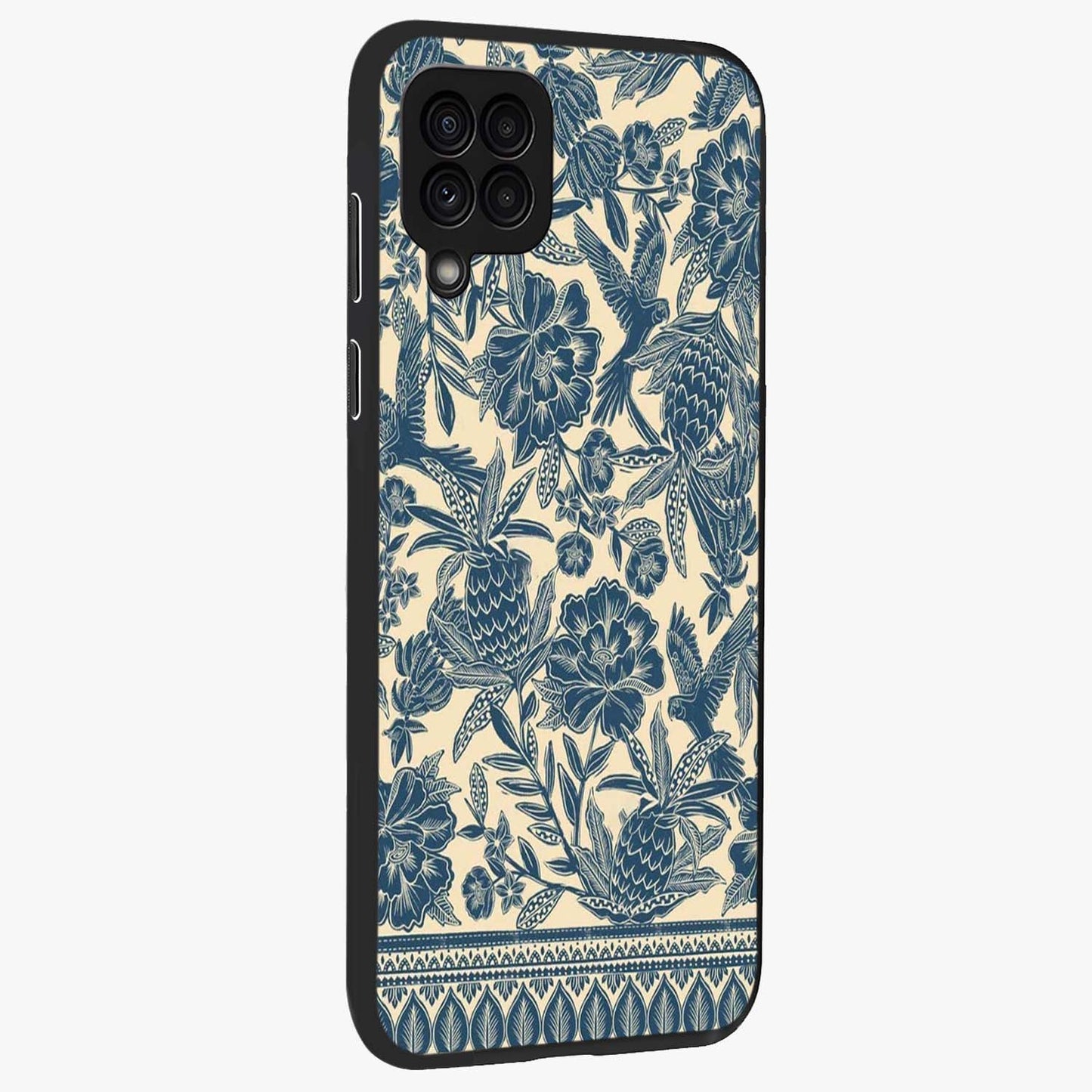Heirloom Wild Bloom Glass Case upright view showcasing delicate wildflower artwork with timeless floral theme.